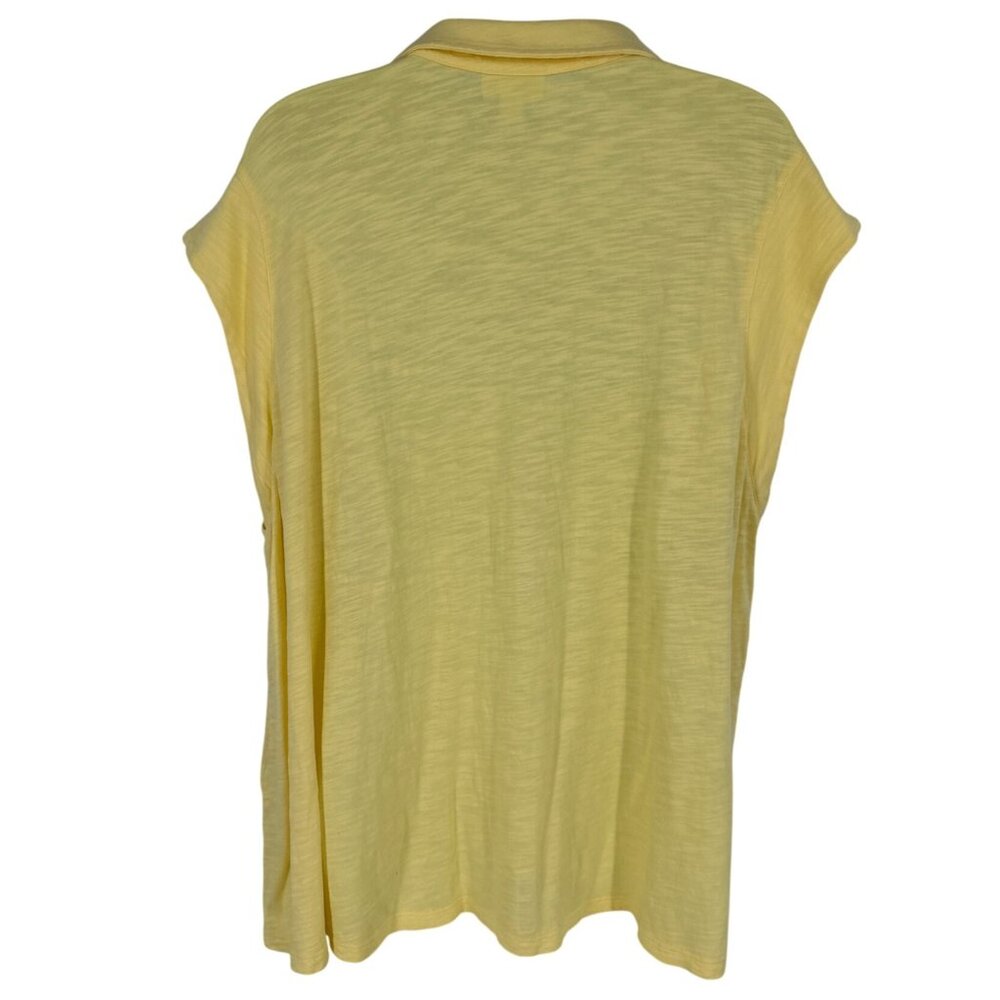 J. Jill Women's Yellow Collared Sleeveless Button-Down Shirt Top XL - Picture 4 of 9